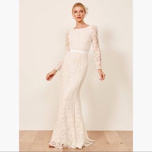 Reformation Ivory Lace Hestia Dress, Size 2